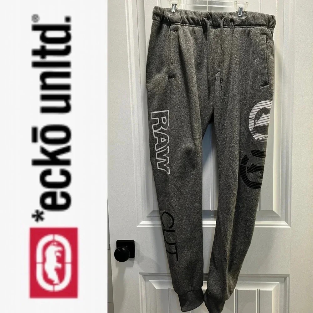 Ecko Unltd Gray Fleece Joggers with Logo. Size Small.